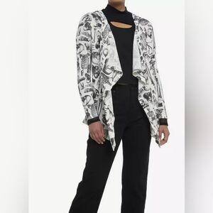 Hot Topic Anatomy Allover Print Hooded Open Cardigan